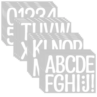 20 листов алфавит наклейки 4 в буквы и цифры наклейки 240шт винил белый - Изображение 1 из 4