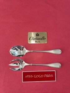 SERVICE SALADE 24CM MALMAISON CHRISTOFLE FRANCE TRÈS BEL ÉTAT METAL ARGENTÉ - Picture 1 of 8