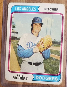 1974 Topps #348 Pete Richert Los Angeles Dodgers Baseball Card - Picture 1 of 2
