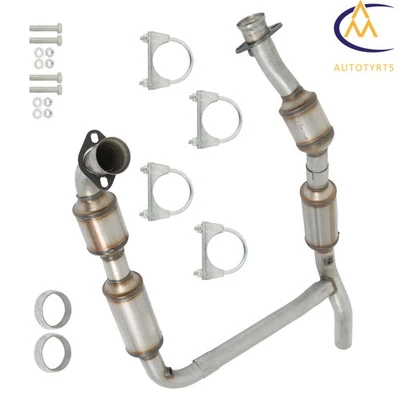 For Ford F-150 4.6L RWD 1997/1998/1999/2000 LH+RH Y Pipe Catalytic Converter Set - Image 1 of 4