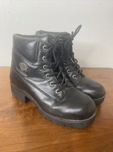 Women’s Harley Davidson Ankle Lace Up Motorcycle Riding Boots Size 9 - Picture 1 of 11