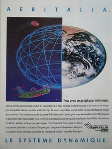 11/1989 PUB AERITALIA ATR SATELLITE ESPACE SPACE ITALIA ORIGINAL FRENCH AD - Picture 1 of 1