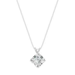 IGI F/VS 1,25 kt gedrechselter Asscher Lab Created gewachsener Diamant Anhänger 18 K Weißgold - Bild 1 von 2