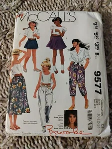 VTG 1985 McCalls 9577 BROOKE Shields Size 10-12-14 Pants Capris Skirt Pattern - Picture 1 of 2