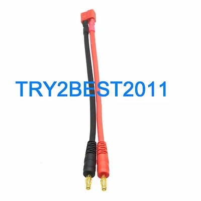 T-Plug (Deans Style) Female To 4mm Bullet banana plug Works w/ Hyperion Charger - Image 1 of 4