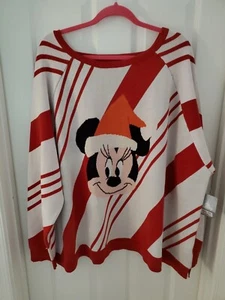 NWT 2023 Disney Parks Christmas Holiday Minnie Mouse Sweater SZ 3X - Picture 1 of 10