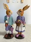 Ganz Resin Mr.& Mrs. 11" Spring Easter Bunny Resin Figurines
