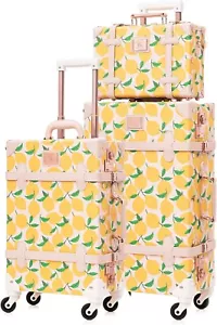 Juego de equipaje vintage equipaje de viaje estuche de tren para mujer aprobado por la TSA - Imagen 1 de 9
