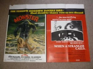 Monster / When a Stranger Calls ~ Original UK Quad Poster ~ Double Bill - Imagen 1 de 1
