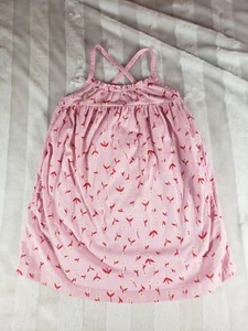 Hanna Andersson Pink Red Floral Happy Daisy Tank Sun Dress Girls Size 100 CM 4 - Picture 1 of 10