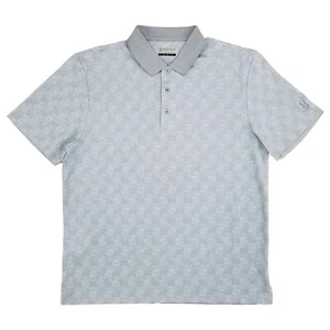 PGA Tour Mens Tradewind Gray Check Short Sleeve Golf Polo Shirt Large - Picture 1 of 1