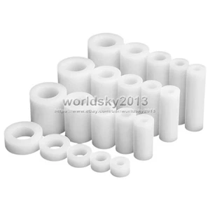 100x M8 M10 Colonna Isolata Manicotto Guarnizione Guarnizione Cuscino ABS Tubo Nylon - Foto 1 di 7