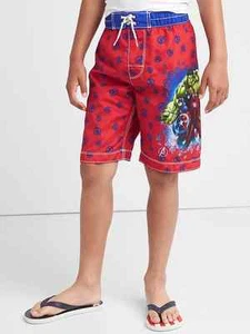NWT GAP Marvel Avengers Swim Trunks Board Shorts Hulk Iron Man Captain Thor M 8 - Picture 1 of 4
