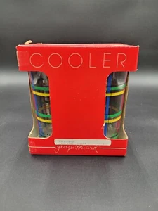 Set 4 bicchieri refrigeranti a plaid a molla Georges Briard metà secolo nuovi con scatola - Foto 1 di 6