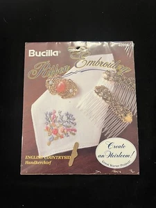 Bucilla - Ribbon Embroidery Kit - 40996 - English Countryside Handkerchief - Picture 1 of 2