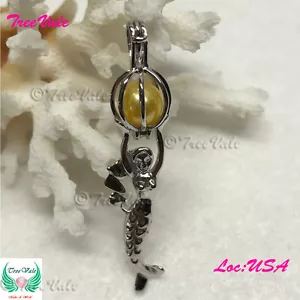 Little Mermaid - 925 Sterling Silver - Pearl Cage Pendant - Hold 6-8mm - Picture 1 of 5