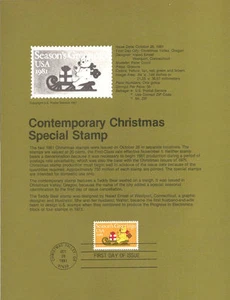 #8132 20c Teddy Bear/Sled Stamp - Scott #1940 USPS Souvenir Page - Picture 1 of 1