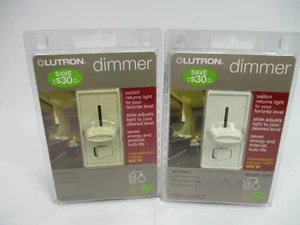 Lot Of 2 Lutron Skylark 600W Single Dimmer Ivory/Almond PN S-600PH-IV/S-600PH-LA - Picture 1 of 4