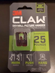 3M CLAW Strong Durable Drywall Picture Hanger (25 LB) with Temporary Spot Marker - Picture 1 of 1