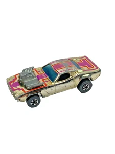 Hot Wheels 1970 Gold Chrome Rodger Dodger Diecast Toy Car Big Wheel Hong Kong - Picture 1 of 6