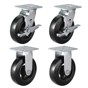 6 Inch Rubber on Cast Iron Wheel Heavy Duty,Capacity 1000-4000LB - Picture 1 of 63