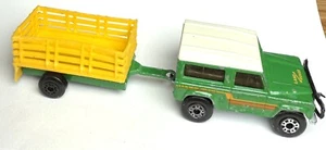 Matchbox 1987 1:62 Scale Land Rover Ninety w Trailer Green & Yellow Toys - Picture 1 of 5