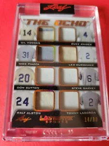 MIKE PIAZZA DUKE SNIDER TOMMY LASORDA SNIDER GARVEY HODGES 8 JERSEY CARD #d14/30 - Picture 1 of 2