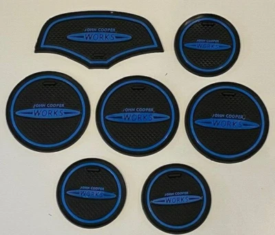 MINI JCW (F56 - F55) 2014 - 2022 (7 PEÇAS) CONJUNTO DE ALMOFADAS DE PORTÃO PAINEL INTERIOR - AZUL - Imagem 1 de 4