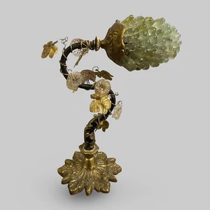 Vintage Murano Lampe grün Glas Trauben Schwanenhals Tisch Schreibtisch Bronze Italien Mid Century - Bild 1 von 21