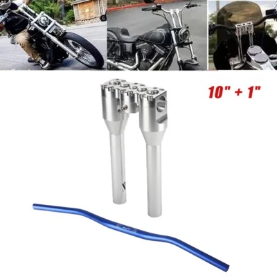 Abrazadera superior recta abrazadera de manillar de 10" con manillar de 1-1/4" 31,8 mm para Harley nueva Foto 1 de 4