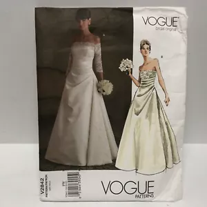 Vogue Bridal Original Pattern V2842  Floor Length Gown Size FW 18 20 22 UNCUT - Picture 1 of 4