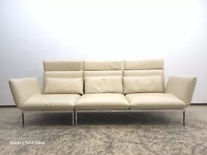 Brühl Roro Designer LEDERSOFA Sofa Schlafsofa Couch DESIGNERSOFA SESSEL Beige - Bild 1 von 12