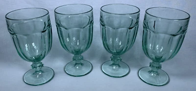Juego de (4) Copas de Vidrio de Agua Duratuff Verde Español Libbey Gibraltar 8 Paneles Foto 1 de 4
