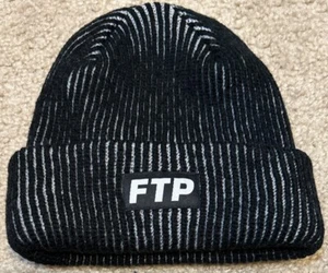 NWT Fuckthepopulation FTP 2-Tone Logo Beanie Black FREE SHIPPING! - Picture 1 of 6