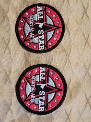 ALL STAR MARTIAL ARTS Patches Red Stars Taekwondo Karate 4 Inches.  - Image 1 of 4