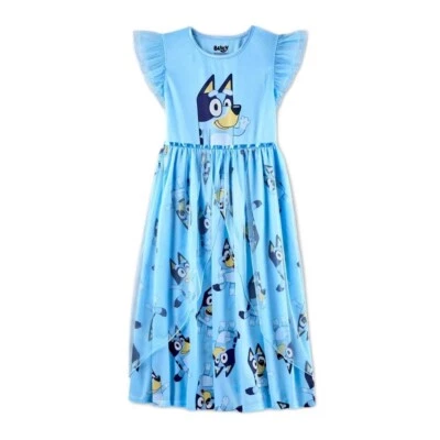 Camisón Bluey Personaje Niña Azul Satinado y Tul, Vestido Foto 1 de 2