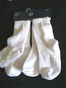 NWT Baby Gap 4 Pair Toddler Boys or Girls 2-3 Socks ~ Crew White