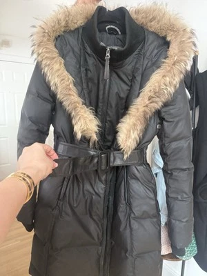 MACKAGE Abrigo/Chaqueta Con Piel Y Cinturón Talla M  Foto 1 de 4