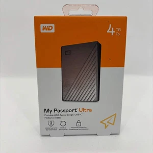 New Western Digital WD Portable My Passport Ultra 4TB HDD WDBFTM0040BSL-WESN - Picture 1 of 5
