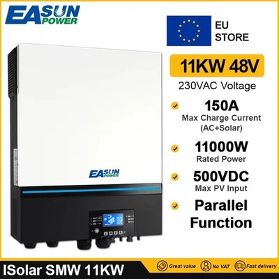 EASUNPOWER Easun Solar Wechselrichter 11KW Off-Grid Parallel Inverter 48V MPPT*2 WiFi 150A