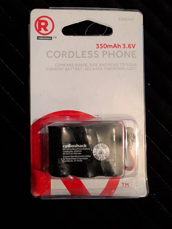 Batería recargable para teléfono RadioShack 3,6 voltios 350 mAh NiCd 2302544 230-2544 Foto 1 de 1