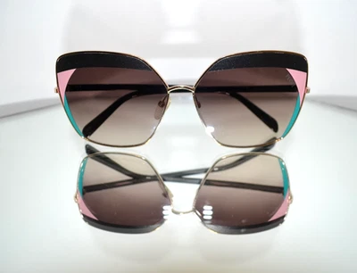 BEAUTIFUL Emilio Pucci Sunglasses Gold/Black Oversized Gradient Italy EPS103 05K - Image 1 of 4