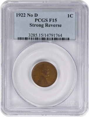 1922-PL Lincoln Cent Strong Reverse No D F15 PCGS - Image 1 of 4