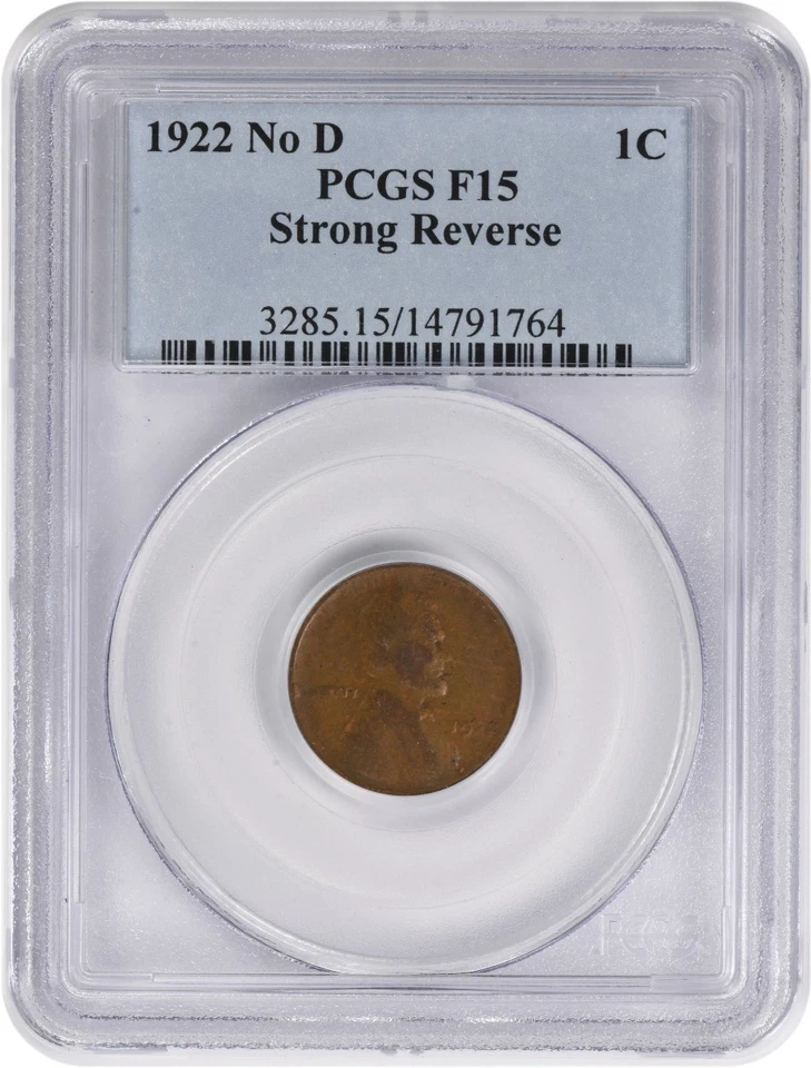1922-PL Lincoln Cent Strong Reverse No D F15 PCGS - Image 1 of 4