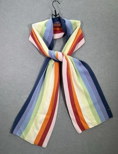 Vintage GAP Scarf Lambswool Angora Rainbow Pastel Colors Stripe 2003 Neck Warmer - Picture 1 of 11