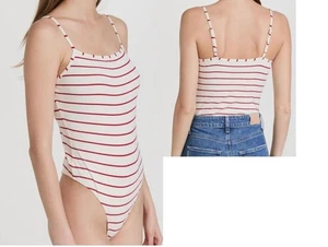 Paige Rebecca Bodysuit In Ivory/cherry , Sz. S - Picture 1 of 9