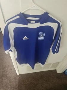 Adidas Greece Home 2004 Soccer Jersey Size Size Small Blue White Futbol Shirt - Picture 1 of 8