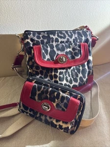 COACH Legacy Ocelote Estampado de Guepardo Bandolera Bolso Columpio Cartera con Cartera - Imagen 1 de 13