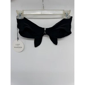 Top de bikini Lost + Wander para mujer negro 12/30 bandeau playa marea sin tirantes 14 pulgadas nuevo con etiquetas - Imagen 1 de 3