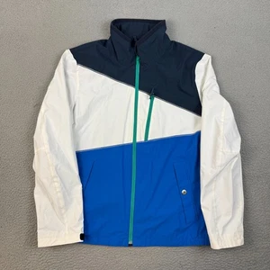 Nautica Jacket Mens Large Blue White Lightweight Performance Spell Out Packable - Picture 1 of 12